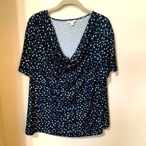 PRÉCIS Petite Navy/Aqua Top (NWOT)